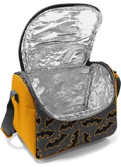 CORAL HIGH Kids Dark Gray Mustard Bat Patterned Thermo Lunchbox 11721  - Image 5