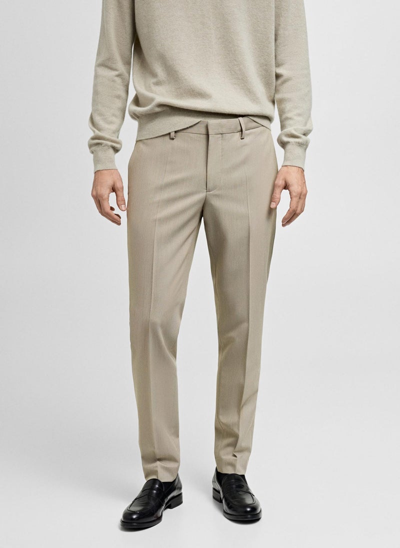 Mango Man Stretch Fabric Super Slim-Fit Suit Trousers  - Image 1