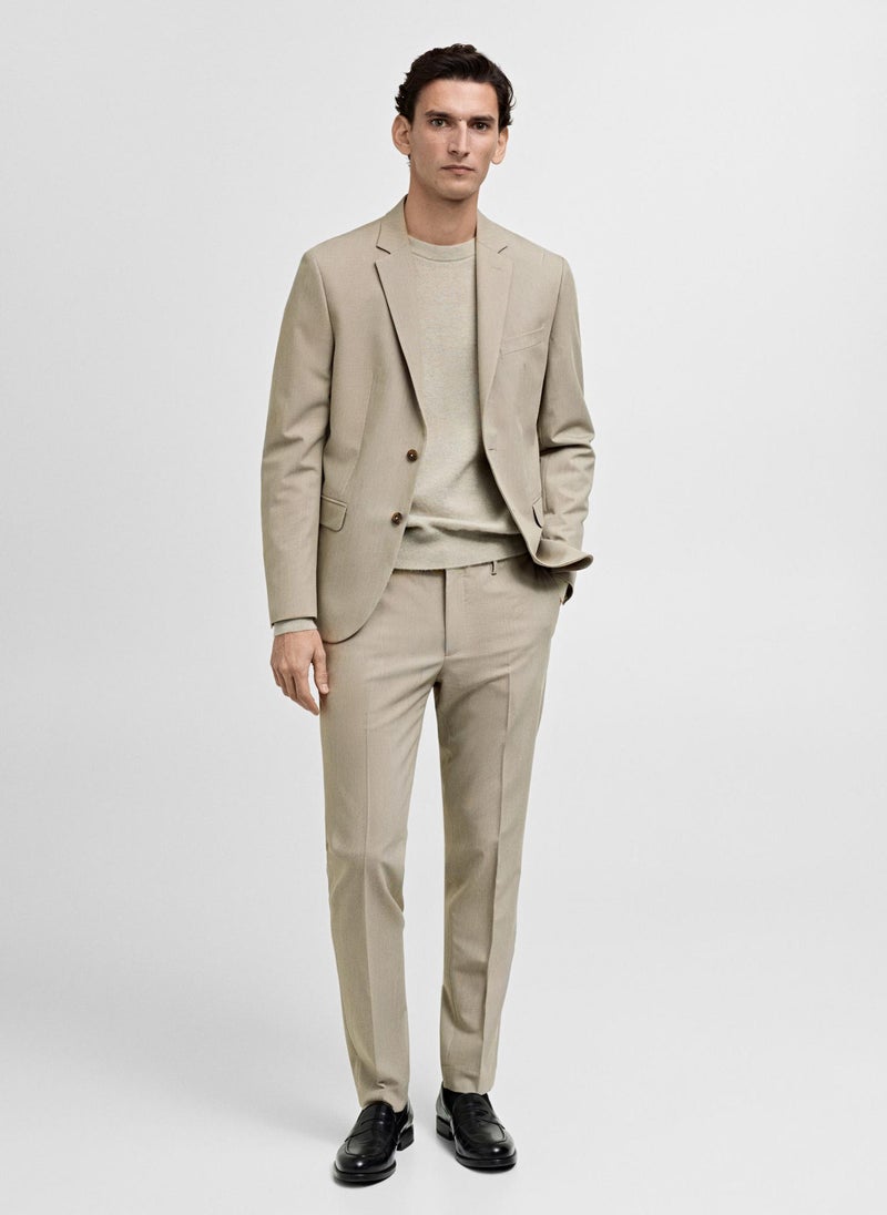 Mango Man Stretch Fabric Super Slim-Fit Suit Trousers  - Image 5