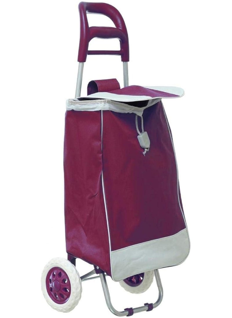 Folding Shopping Trolley Cart with Wheels, 50.8 cm, Burgundy - pzsku/Z779D9147592D64D6879BZ/45/_/1738782101/8e994f76-c9fa-4f8c-abec-8e1ac32bfca8