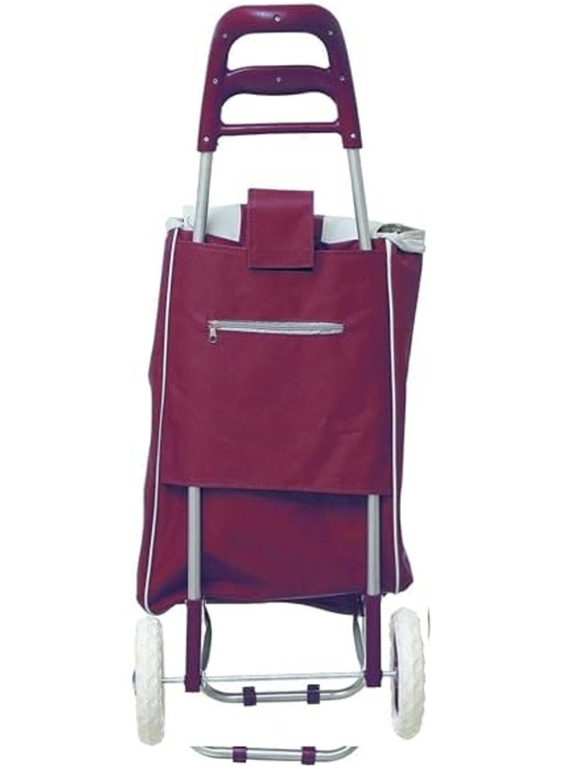 Folding Shopping Trolley Cart with Wheels, 50.8 cm, Burgundy - pzsku/Z779D9147592D64D6879BZ/45/_/1738782111/05a2141c-624c-4382-b0ec-7f1e22e2c987