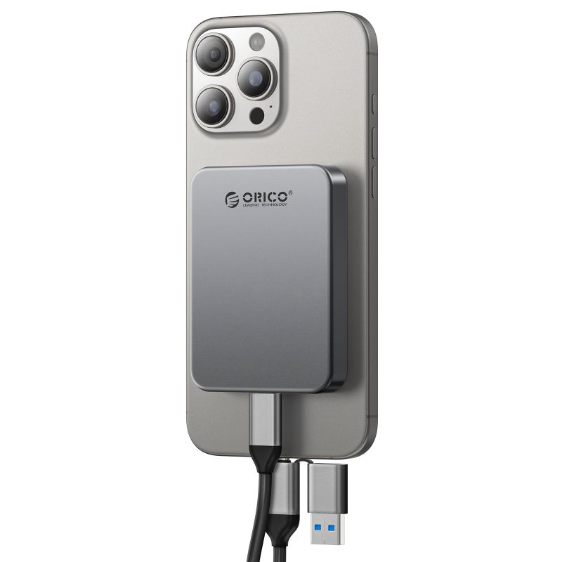 ORICO 512GB Magnetic Portable SSD, Metal Body, 4K 120 fps ProRes HDR Record and Store, Up to 460MB/s, USB C&A 2 in 1 Cable, External SSD Compatible with iPhone 16 Pro Max, Tablet, Computer - K5PLUS - Image 1