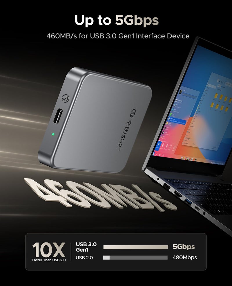 ORICO 512GB Magnetic Portable SSD, Metal Body, 4K 120 fps ProRes HDR Record and Store, Up to 460MB/s, USB C&A 2 in 1 Cable, External SSD Compatible with iPhone 16 Pro Max, Tablet, Computer - K5PLUS - Image 4