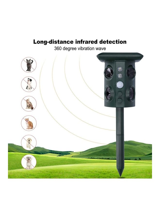 NIBEMINENT Solar Waterproof Ultrasonic Animal Repeller Pest Green - Image 2
