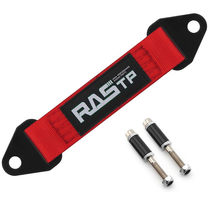 RASTP Limit Strap Premium Quad Wrap Limit Strap Car Hauler Axle Straps Truck Wrecker Wheel Tie Down Strap with 10000 Lb Webbing Strength 10 Inch Red