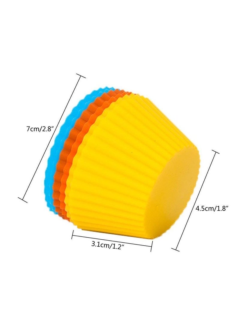 مملكة الإكسسوارات أكواب سيليكون دائرية قابلة لإعادة الاستخدام من أكسسورايز كينجدوم للمافن/الكب كيك/الجيلي/الكيك - ألوان عشوائية - مجموعة من 12 قطعة صنع في الهند - Image 3