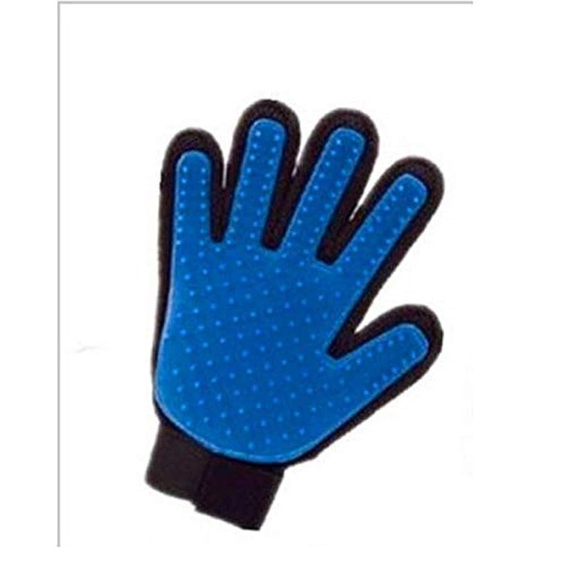 Professional Blue Pet Grooming Glove - High-Efficiency Deshedding Brush Massager - Durable Five-Finger Dog & Cat Bathing Tool - Manual Domestic Coat Hygiene Utility
