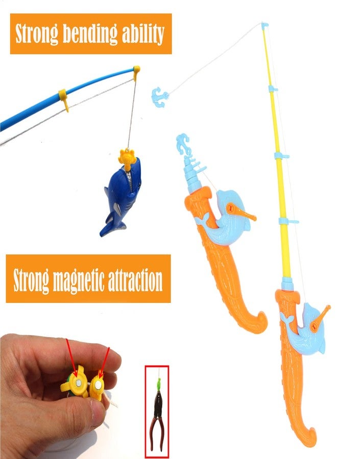 Timisea 3 Pcs Fishing Rod Pole Pool Toy, Magnetic Fishing Game for Toddler Kids, Baby Bath Toy, Educational Learning Toys, Bathtime Toys for Boys, Plastic Floating Fish Fishing Pool Toy for Kids - Image 4