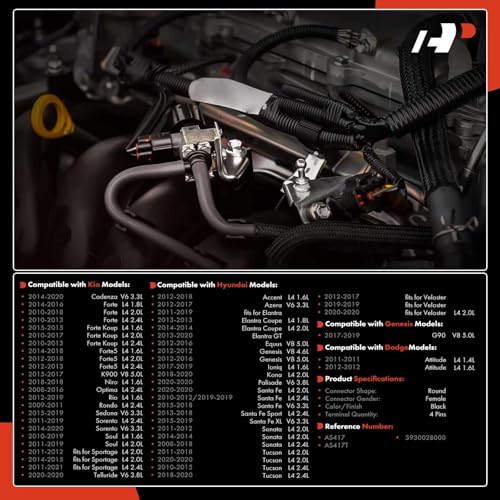 A-Premium حساس ضغط الهواء المطلق في مجمع المحرك A-Premium متوافق مع هيونداي إيلانtra سانتا في سبورت سوناتا توكسون فيلوستر جينيسيس G90 كيا سول فورت كويب أوبتيما ريو روندو سورينتو سبورتاج - Image 2