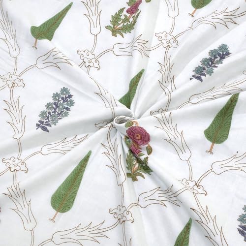 TOAIArt Premium Jaipuri Dohar | AC Blanket Summer Quilt | Hand Block Printed | 3 Layers | Reversible | 150GSM 100% Mulmul Cotton | 100% Cotton Flannel Filling | Single 60" X 90" |Adil Jaal - Image 3