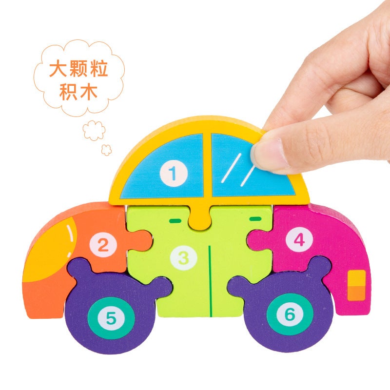 English Wooden Short Vowel Letter Spelling Words Cartoon Animal Three-Dimensional Puzzle Wooden Building Blocks Assembled Toys - Image 4