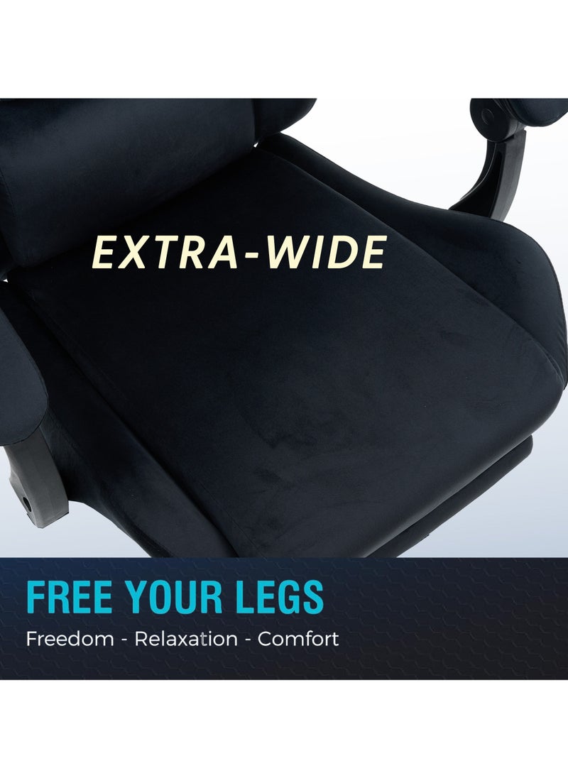 ACPLAY Ergonomic Gaming Chair with Footrest, High-Back Design, Adjustable Recline, Breathable & Comfortable Fabric, Lumbar Support, Large Size for Adults  - Image 3