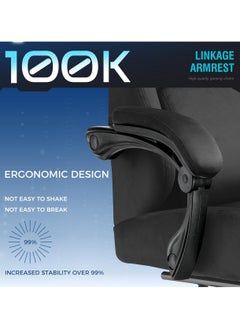 ACPLAY Ergonomic Gaming Chair with Footrest, High-Back Design, Adjustable Recline, Breathable & Comfortable Fabric, Lumbar Support, Large Size for Adults  - Image 5