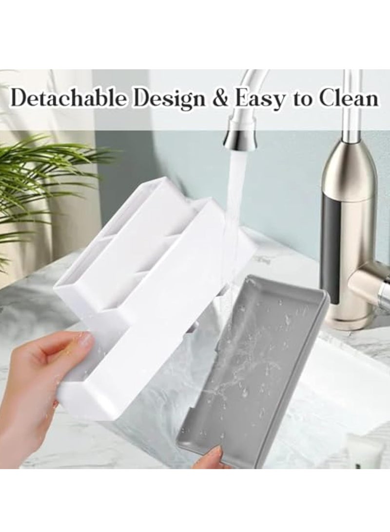 Arabest Toothbrush Holder,Bathroom Organizer Countertop Detachable for Easy Cleaning, Multifunctional Storage,Bathroom Caddy for Toothpaste,Shaver,Great for Home, Vanity Organizer - Image 2