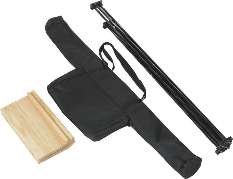 Displays2go Portable Folding Lectern Angled Top Carrying Bag Birch Wood and Metal - Image 2