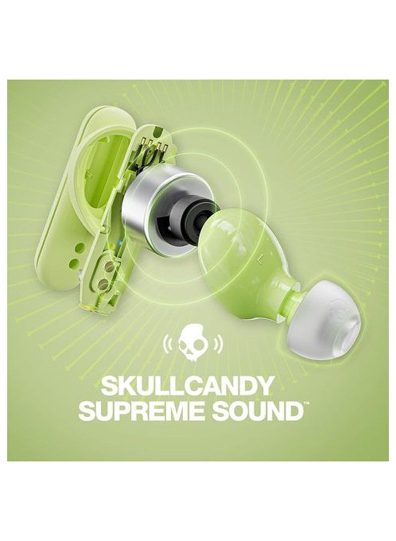 Skullcandy Smokin' Buds Wireless Earbuds With Supreme Sound, 50% Renewable Plastics And Microphone, 20 Hours Battery, Bluetooth Earbuds For iPhone, Android, And More Matcha - Image 3