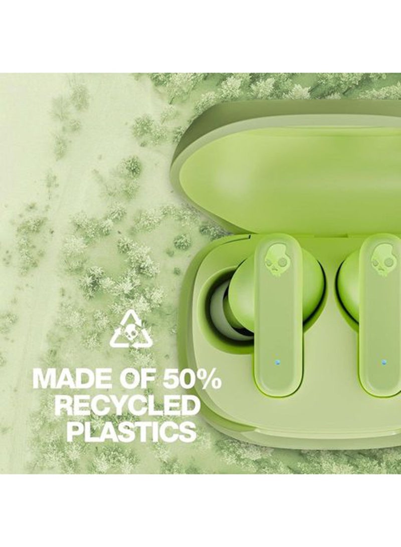 Skullcandy Smokin' Buds Wireless Earbuds With Supreme Sound, 50% Renewable Plastics And Microphone, 20 Hours Battery, Bluetooth Earbuds For iPhone, Android, And More Matcha - Image 4
