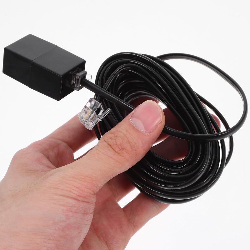 15ft RJ11 Telephone Cord with 6p4c Coupler Cable Staples Kit Black Wire Clips for Desk Office Use - Image 5