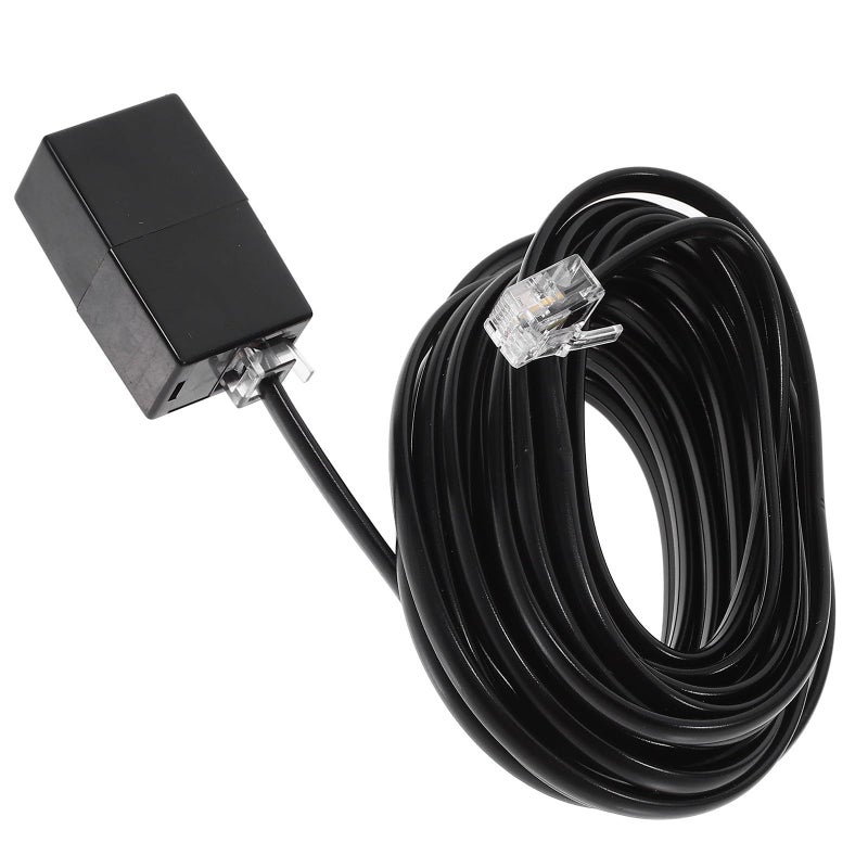 15ft RJ11 Telephone Cord with 6p4c Coupler Cable Staples Kit Black Wire Clips for Desk Office Use - Image 2