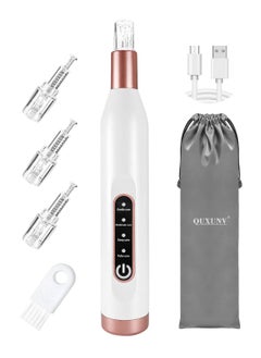 Microneedling Pen, Nano Silicon Microcrystalline Head High-Frequency Vibration Painless and Non-Invasive Electric Plasma Pen, 4 Modes and 3 Microneedles, for Face and Body