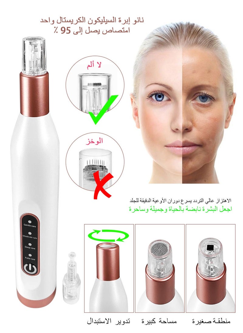 QUXUNV - Microneedling Pen, Nano Silicon Microcrystalline Head High-Frequency Vibration Painless and Non-Invasive Electric Plasma Pen, 4 Modes and 3 Microneedles, for Face and Body - Image 1