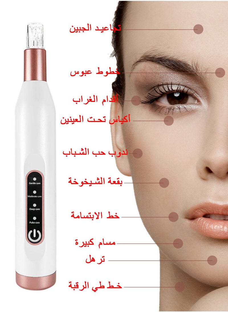 QUXUNV - Microneedling Pen, Nano Silicon Microcrystalline Head High-Frequency Vibration Painless and Non-Invasive Electric Plasma Pen, 4 Modes and 3 Microneedles, for Face and Body - Image 1