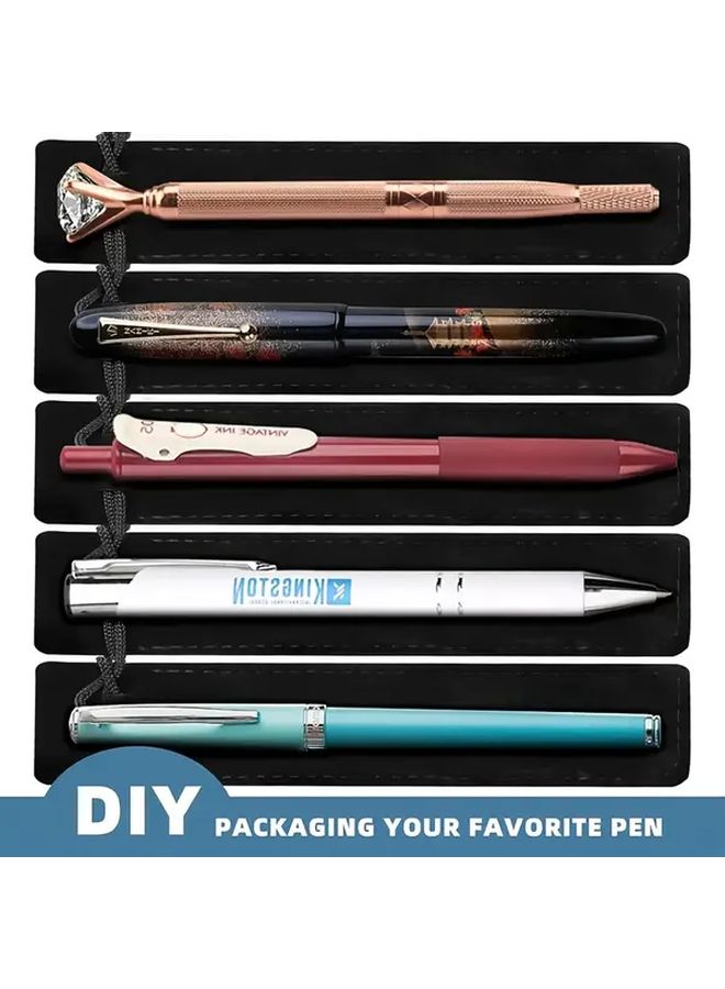 10 Pcs Black Velvet Drawstring Pencil Cases Lightweight Portable Storage Bags For Pens Pencils And Crystal Pens Desk Organizer Minimalist Design Compact Pencil Holder For Office Gift - Image 2