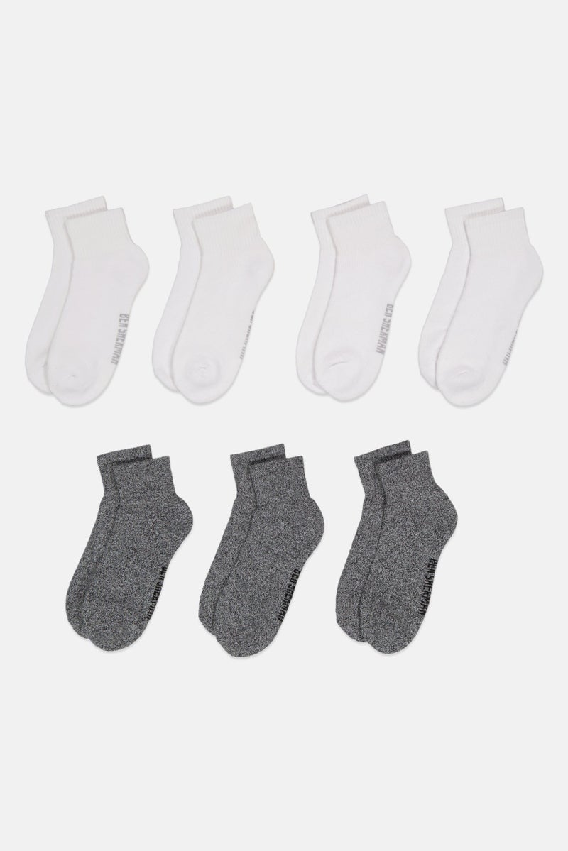 Ben Sherman Men 7 Pairs Brand Logo Quarter Cut Socks, Multicolor  - Image 3