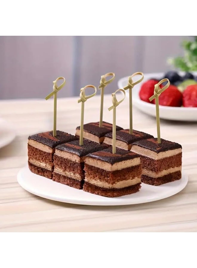 Lavish 100-Pack | 15CM Bamboo Cocktail Picks – Biodegradable Looped Knot Skewers for Appetizers, BBQ, Sandwiches & Drinks | Eco-Friendly Disposable Party Sticks for Events & Catering - Image 5