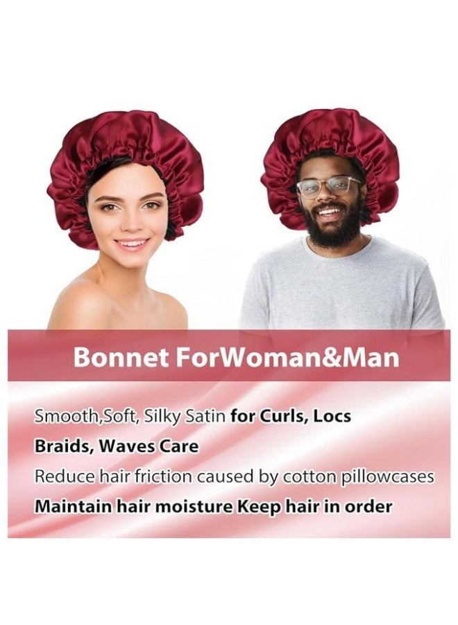 Double Face Satin Bonnet for Hair Loss Prevention (Unisex) - Image 1