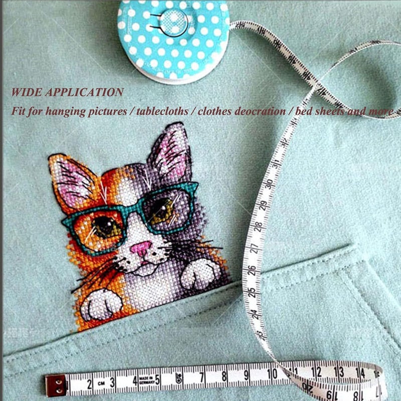 Yushen Water-Soluble Cross Stitch Aida Cloth Fabric 14 Count, Disappear in Water Cross Stitch Canvas Fabric Embroidery DIY Sewing Supplies 39 * 8.6 Inch - Image 4