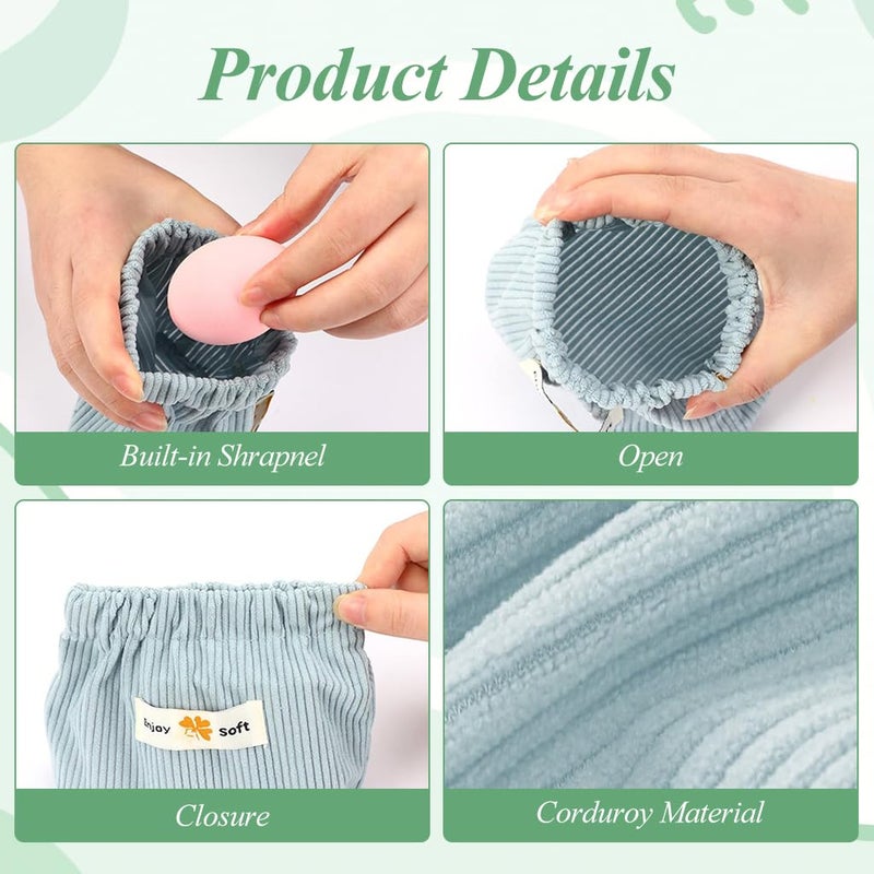 May Create Small Makeup Pouch Bag Coin Purse, 4pcs Soft Corduroy Make Up Pouch for Woman, Storage Small Pouches Travel Lipstick Pouches for Women Girls, Jewelry Organizer Bag, Easy Squeeze Open - Image 4