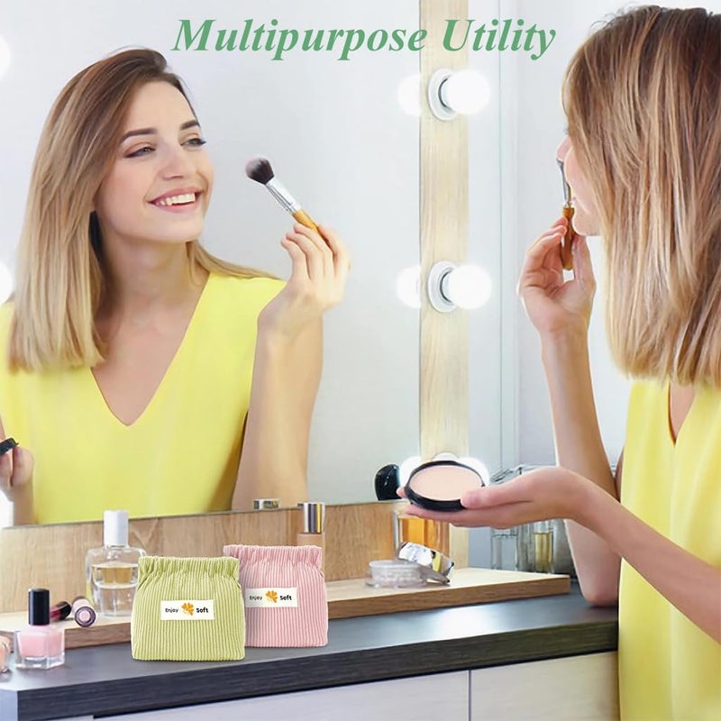 May Create Small Makeup Pouch Bag Coin Purse, 4pcs Soft Corduroy Make Up Pouch for Woman, Storage Small Pouches Travel Lipstick Pouches for Women Girls, Jewelry Organizer Bag, Easy Squeeze Open - Image 5