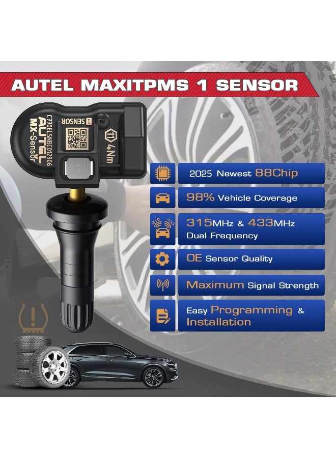 Autel TPMS Sensor MX-Sensor, 315MHz + 433MHz Dual Frequency Tire Replacement Sensor - Image 2