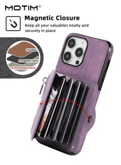 Motim iPhone 15 Plus Crossbody Case with Lanyard Strap, iPhone 15 Plus Leather Case Cover with Wrist Band/ Kickstand /Credit Card Holder, Protective Wallet Leather Handbag, Purse Cover Phone Case for Women Girl  - Image 5