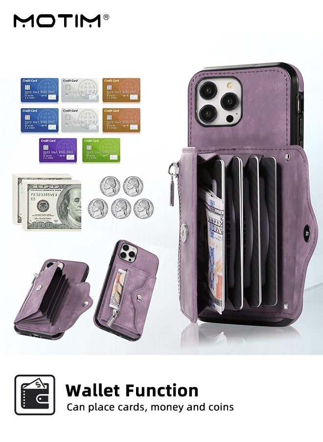 Motim iPhone 15 Plus Crossbody Case with Lanyard Strap, iPhone 15 Plus Leather Case Cover with Wrist Band/ Kickstand /Credit Card Holder, Protective Wallet Leather Handbag, Purse Cover Phone Case for Women Girl  - Image 3