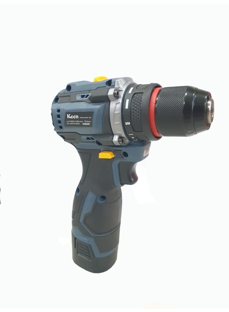 Keen Cordless Drill with Two batteries, 16.8 Volts, Iron Head - Image 2