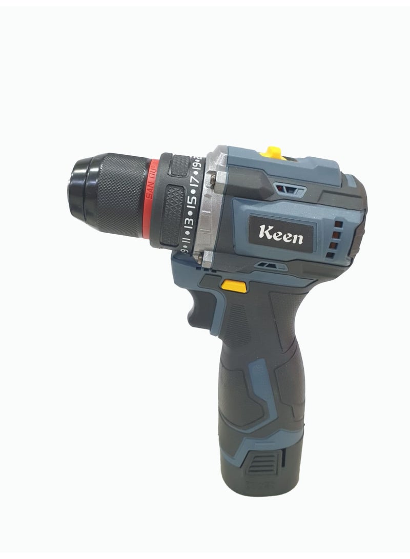 Keen Cordless Drill with Two batteries, 16.8 Volts, Iron Head - Image 1