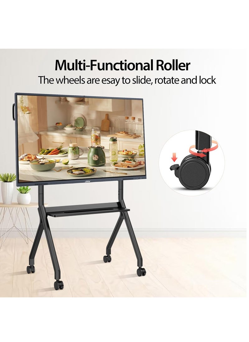 FlashHawk Mobile TV Stand with Wheels for 42-75 Inch Screen TVs or Interactive Whiteboard, Floor TV Cart for Home School Office Black  - Image 3