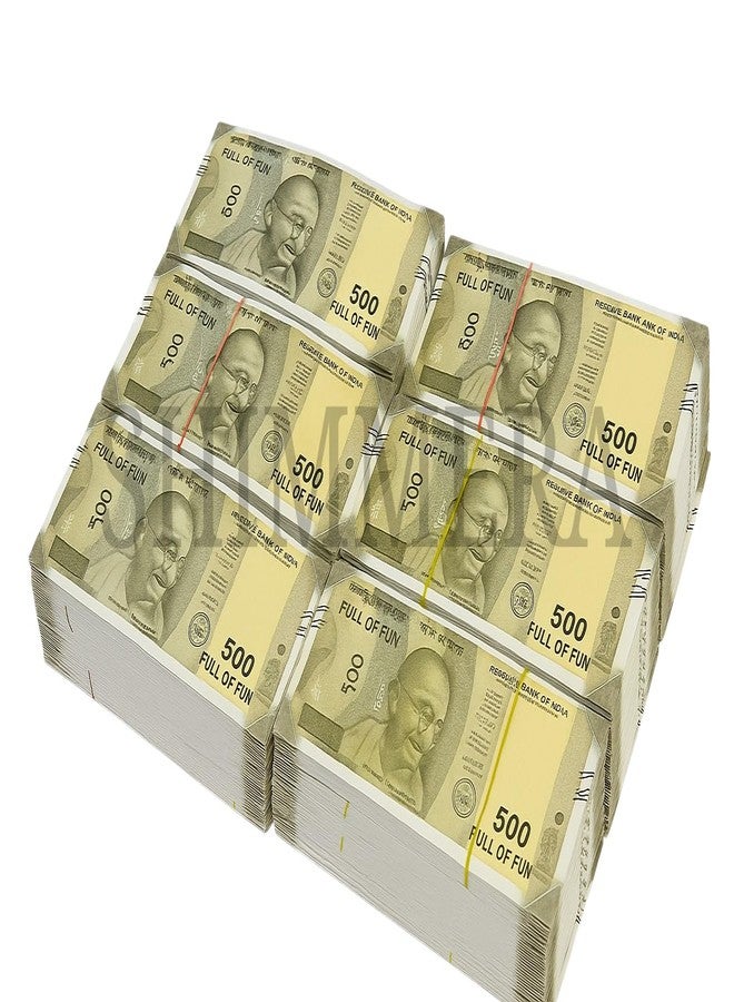 Shimmera Pack of 5 Bundle Duplicate Money Fake Currency Notes Dummy Rupee Bundle Money for Kids to Play Nakli Note Learning and Education Money for Kids (Total 500 Notes) - Image 1