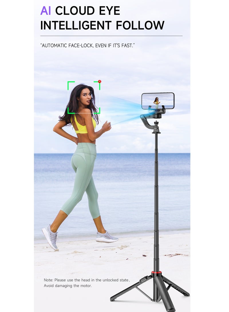 AI Face Tracking Gimbal Stablizer Extra-long Multifunctional Stable Tripod Selfie Stick 1.338M  - Image 3
