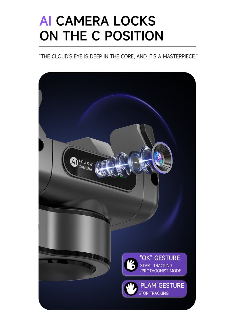 AI Face Tracking Gimbal Stablizer Extra-long Multifunctional Stable Tripod Selfie Stick 1.338M  - Image 5