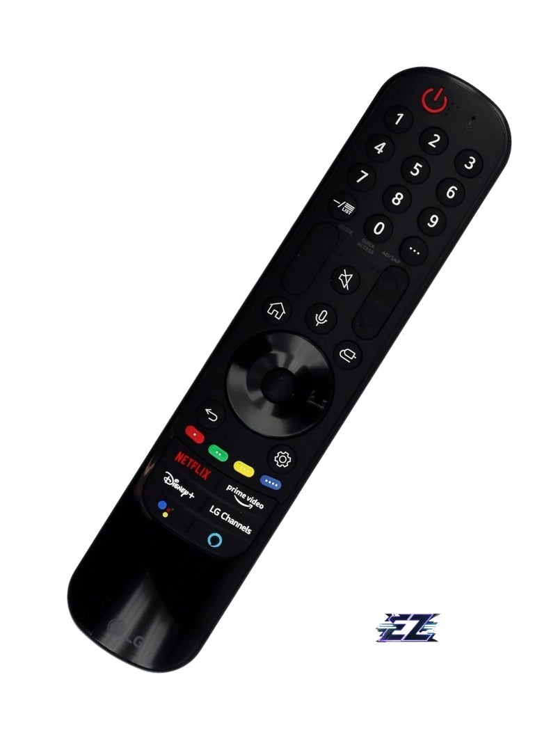 "New MR21GA / AGF30136002 OEM Replacement Magic Bluetooth TV Remote Control with Microphone for LG OLED65C1PUB 65 C1 Series 4K Smart OLED TV (2021) – Includes Netflix, Prime Video, Disney+, and LG Channels Buttons – With Battery"