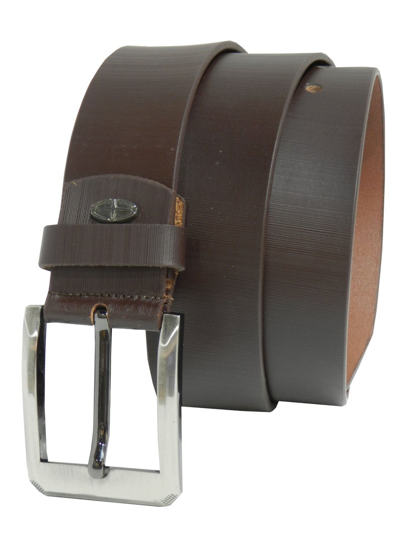 LAVERI LEATHER GENUINE LEATHER 40MM FORMAL AND CASUAL BROWN BELT FOR MENS - Image 2