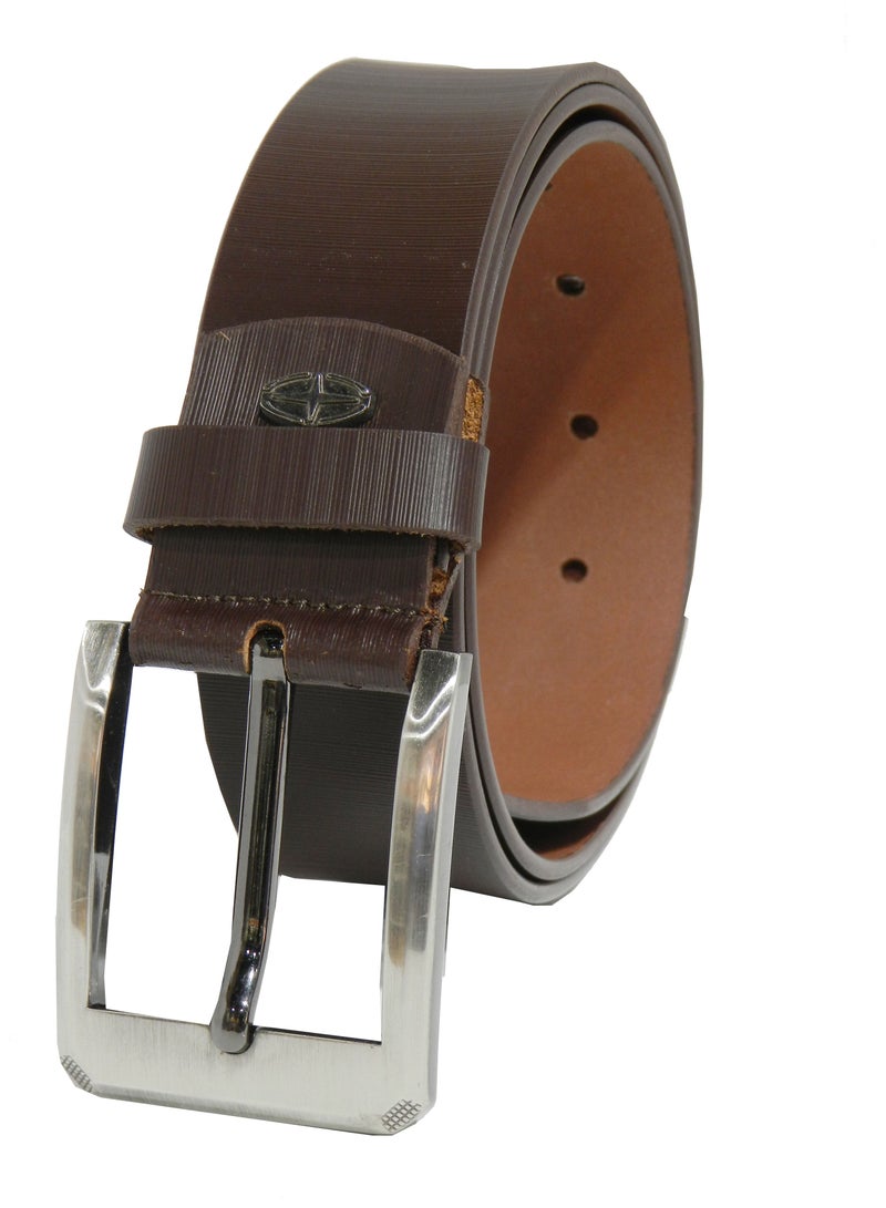 LAVERI LEATHER GENUINE LEATHER 40MM FORMAL AND CASUAL BROWN BELT FOR MENS - Image 4