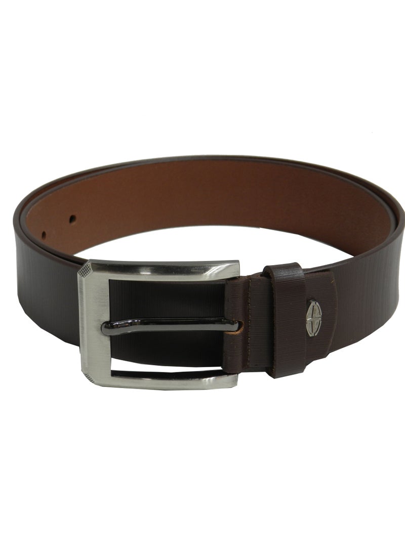 LAVERI LEATHER GENUINE LEATHER 40MM FORMAL AND CASUAL BROWN BELT FOR MENS - Image 3