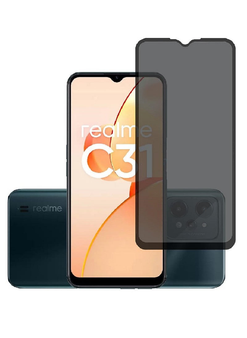 Super Tempered Glass Screen Protector Anti-Spy Privacy Designed For Realme C31  Full Screen Coverage And Bubble Free - Image 1