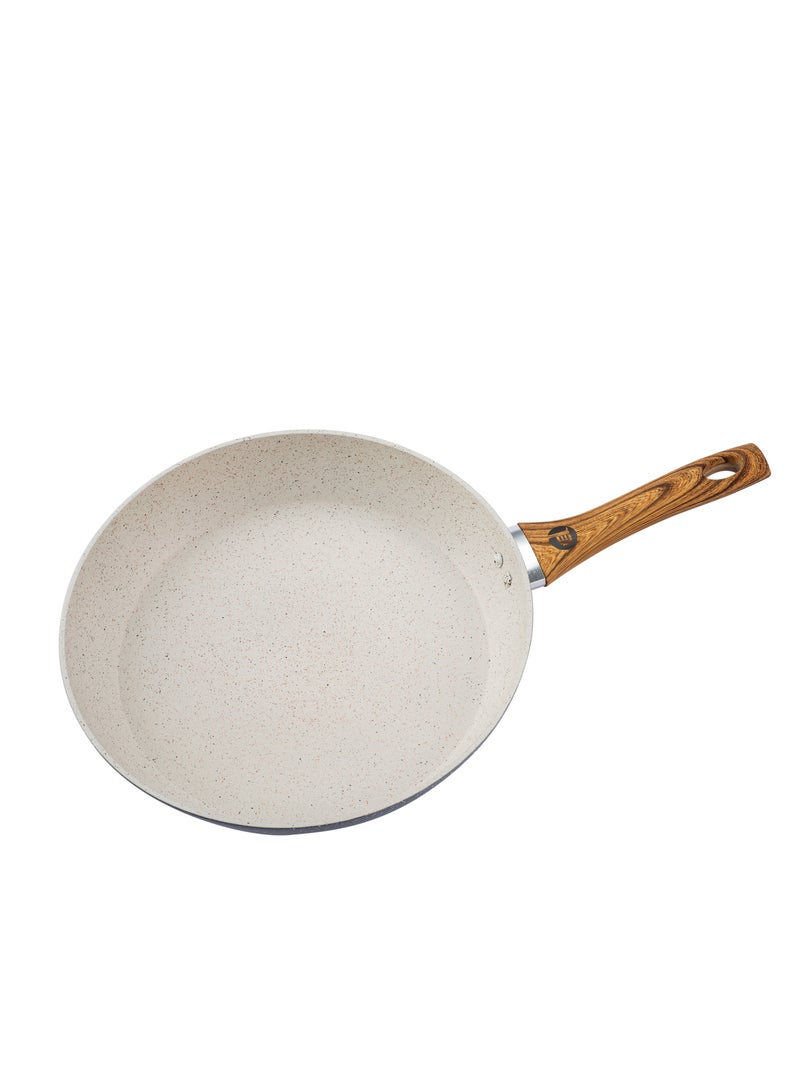 بيرفكت كيتشن مقلاة المنيوم غير قابل للالتصاق مع مقبض خشب  مقاس 30 سم لون بيج - Image 2