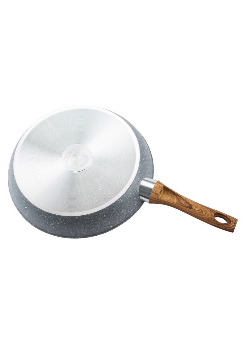 بيرفكت كيتشن مقلاة المنيوم غير قابل للالتصاق مع مقبض خشب  مقاس 30 سم لون بيج - Image 3