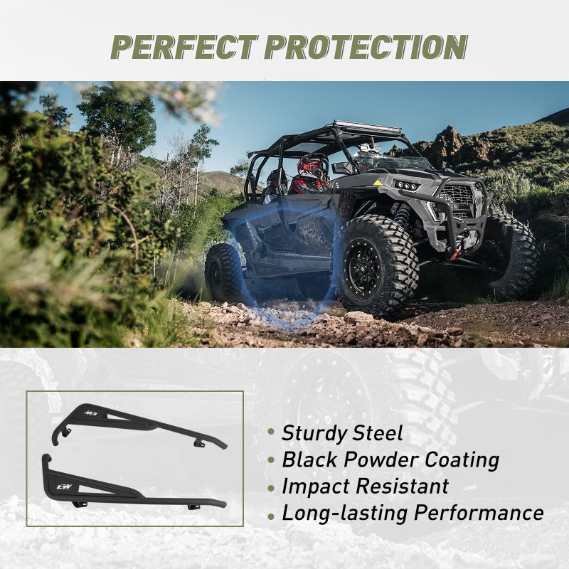 NIXFACE NIXFACE Upgrated Nerf Bars Rock Sliders Fit for Polaris 2014-2021 RZR XP 1000/Turbo (s) 2015-2019 RZR S 900/1000 2015-2019 RZR 900 XC/Trail 50 (2 Doors)  - Image 2